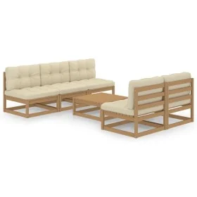 Garden furniture 6 pieces with cushions made of solid pine wood by vidaXL, Garden sets - Ref: Foro24-3076362, Price: 517,64 €...