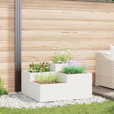 Macetero de Jardín 100x100x48 cm Acero Blanco | Foro24.es | Tu tienda online para hogar, jardín y más Foro24.es