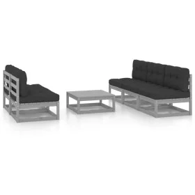 6-piece garden furniture set with solid pine wood cushions by vidaXL, Garden sets - Ref: Foro24-3076361, Price: 500,37 €, Dis...