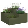 Maceta de Jardín 100x100x48 cm Verde Oliva Acero by , Pots and planters - Ref: Foro24-865851, Price: 144,41 €, Discount: %