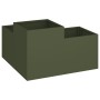 Maceta de Jardín 100x100x48 cm Verde Oliva Acero by , Pots and planters - Ref: Foro24-865851, Price: 144,41 €, Discount: %