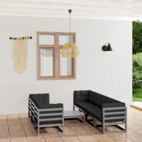8-piece garden furniture set with solid pine wood cushions by vidaXL, Garden sets - Ref: Foro24-3076421, Price: 680,38 €, Dis...