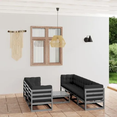 8-piece garden furniture set with solid pine wood cushions by vidaXL, Garden sets - Ref: Foro24-3076421, Price: 690,00 €, Dis...