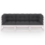 3-seater garden sofa with solid pine wood cushions by vidaXL, Outdoor sofas - Ref: Foro24-3076370, Price: 327,08 €, Discount: %