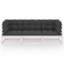 3-seater garden sofa with solid pine wood cushions by vidaXL, Outdoor sofas - Ref: Foro24-3076370, Price: 322,88 €, Discount: %