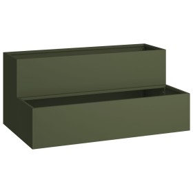 Macetero de jardín de 2 niveles 100x60x45 cm Verde oliva Acero von , Töpfe und Pflanzgefäße - Ref: Foro24-865872, Preis: 105,...