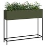 Jardinera Elevada 100x26x82 cm Verde Oliva Acero von , Töpfe und Pflanzgefäße - Ref: Foro24-865879, Preis: 103,84 €, Rabatt: %