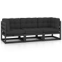 3-seater garden sofa with solid pine wood cushions by vidaXL, Outdoor sofas - Ref: Foro24-3076373, Price: 356,78 €, Discount: %