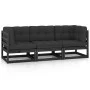 3-seater garden sofa with solid pine wood cushions by vidaXL, Outdoor sofas - Ref: Foro24-3076373, Price: 352,30 €, Discount: %