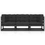 3-seater garden sofa with solid pine wood cushions by vidaXL, Outdoor sofas - Ref: Foro24-3076373, Price: 352,30 €, Discount: %