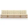 4-seater garden sofa with solid pine wood cushions by vidaXL, Outdoor sofas - Ref: Foro24-3076392, Price: 407,03 €, Discount: %