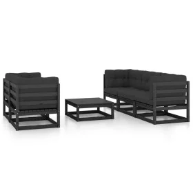 6-piece garden furniture set with solid pine wood cushions by vidaXL, Garden sets - Ref: Foro24-3076383, Price: 653,99 €, Dis...