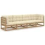 4-seater garden sofa with solid pine wood cushions by vidaXL, Outdoor sofas - Ref: Foro24-3076412, Price: 426,83 €, Discount: %