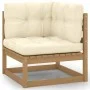 4-seater garden sofa with solid pine wood cushions by vidaXL, Outdoor sofas - Ref: Foro24-3076412, Price: 426,83 €, Discount: %