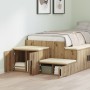 Gabinete de Almacenamiento de Roble Artesanal 103x41x40 cm de Madera Compensada de , Mesitas de noche - Ref: Foro24-866682, P...