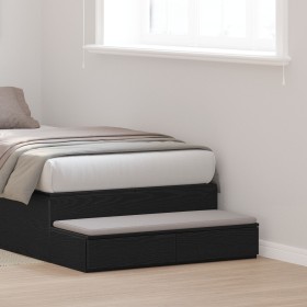 Cajones de Cama Negros 80x36,5x16,5 cm de Madera