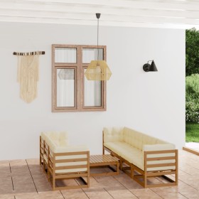 Gartenmöbel 8-teilig mit Kissen aus massivem Kiefernholz von vidaXL, Gartensets - Ref: Foro24-3076422, Preis: 832,17 €, Rabat...