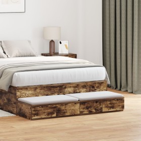 Cajones de Cama Roble Ahumado 120x36,5x16,5 cm