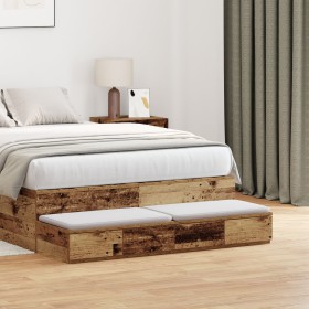 Cajones de Cama Madera Vieja 120x36,5x16,5 cm Contrachapado de , Mesitas de noche - Ref: Foro24-866945, Precio: 83,07 €, Desc...