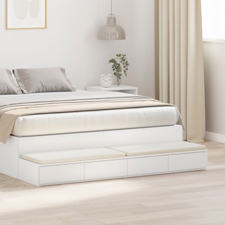 Mesitas de Noche Blanca MDF 140 x 36.5 x 16.5 cm Mesa de Noche de , Mesitas de noche - Ref: Foro24-866947, Precio: 85,53 €, D...