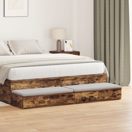 Mesas de Noche Roble Ahumado Madera de Roble Macizo de , Mesitas de noche - Ref: Foro24-866951, Precio: 83,07 €, Descuento: %