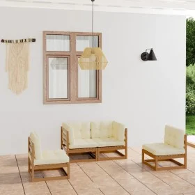 4-piece garden furniture set with solid pine wood cushions by vidaXL, Garden sets - Ref: Foro24-3076432, Price: 426,83 €, Dis...
