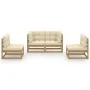 4-piece garden furniture set with solid pine wood cushions by vidaXL, Garden sets - Ref: Foro24-3076432, Price: 426,83 €, Dis...