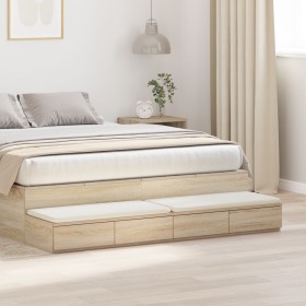 Cajones de Cama de Madera Elaborada en Roble Sonoma 160x36,5x16,5 cm von , Nachttische - Ref: Foro24-866973, Preis: 90,06 €, ...