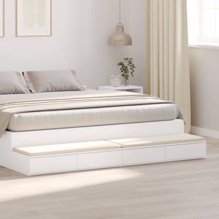 Cajones de Cama en Blanco 180x36,5x16,5 cm de Madera Elaborada de , Mesitas de noche - Ref: Foro24-866979, Precio: 97,54 €, D...