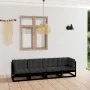 4-seater garden sofa with solid pine wood cushions by vidaXL, Outdoor sofas - Ref: Foro24-3076413, Price: 444,29 €, Discount: %