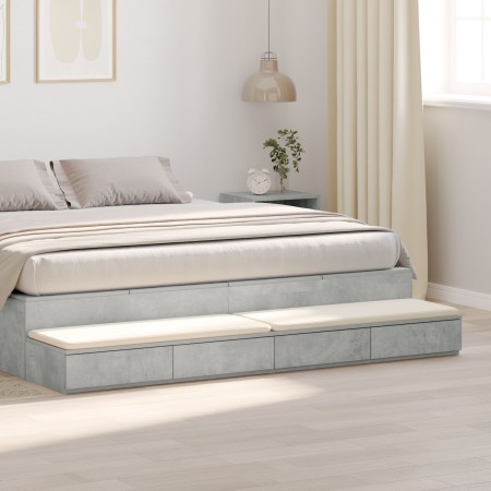 Cajones para Cama Gris Concreto 180x36,5x16,5 cm Madera Elaborada de , Mesitas de noche - Ref: Foro24-866982, Precio: 94,25 €...