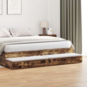 Cajones de Cama Roble Ahumado 180x36,5x16,5 cm