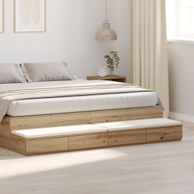 Cajones para cama en roble artesano 180x36,5x16,5 cm de madera elaborada von , Nachttische - Ref: Foro24-866986, Preis: 97,79...