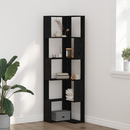 Estante Esquinero de 5 Niveles en Roble Negro 50x50x179 cm de Madera by , Bookcases and shelves - Ref: Foro24-868049, Price: ...