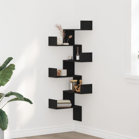Estantería de esquina Negra Roble 45x45x147 cm Madera elaborada von , Regale und Regale - Ref: Foro24-868053, Preis: 56,99 €,...