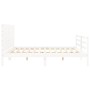 Weißer Massivholzbettrahmen mit Kopfteil 200x200 cm von vidaXL, Betten und Lattenroste - Ref: Foro24-3194657, Preis: 210,62 €...