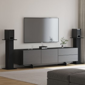 Soportes para Altavoces 2 pcs Roble Negro 30x30x80 cm Madera hecha de , Soportes para altavoces - Ref: Foro24-868056, Precio:...