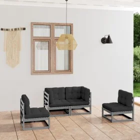 4-piece garden furniture set with solid pine wood cushions by vidaXL, Garden sets - Ref: Foro24-3076431, Price: 361,43 €, Dis...