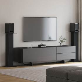 Soportes para altavoces 2 pcs Madera de roble negro 30x30x95 cm Madera de ingeniería de , Soportes para altavoces - Ref: Foro...