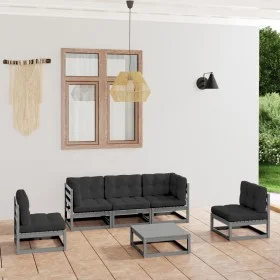 Gartenmöbelset 6-tlg. mit Kissen aus massivem Kiefernholz von vidaXL, Gartensets - Ref: Foro24-3076446, Preis: 466,50 €, Raba...