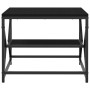 Mesa de café de roble negro con estante, 51x50x40 cm, hecha de madera elaborada von , Couchtisch - Ref: Foro24-868225, Preis:...