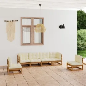 6-piece garden furniture set with solid pine wood cushions by vidaXL, Garden sets - Ref: Foro24-3076452, Price: 618,19 €, Dis...