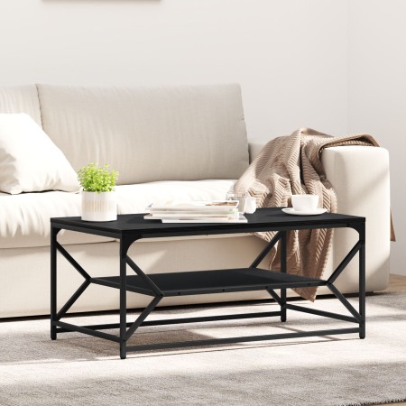Mesa de Café con estante Roble Negro 90x50x40 cm Madera Ingenierizada by , Coffee table - Ref: Foro24-868231, Price: 63,13 €,...