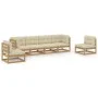 Juego de muebles de jardín 6 pzas y cojines madera pino maciza de vidaXL, Conjuntos de jardín - Ref: Foro24-3076452, Precio: ...
