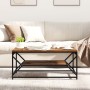 Mesa de café con estante de madera envejecida 90x50x40 cm, hecha de madera by , Coffee table - Ref: Foro24-868235, Price: 59,...