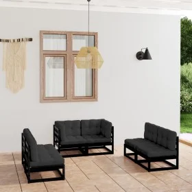 6-piece garden furniture set with solid pine wood cushions by vidaXL, Garden sets - Ref: Foro24-3076463, Price: 642,55 €, Dis...