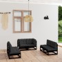 6-teiliges Gartenmöbel-Set mit Kissen aus massivem Kiefernholz von vidaXL, Gartensets - Ref: Foro24-3076463, Preis: 659,76 €,...