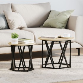 Mesas Auxiliares anidadas 2 pcs Madera de Roble