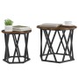 Mesa de Café Roble ahumado Madera maciza de Acacia Mediana