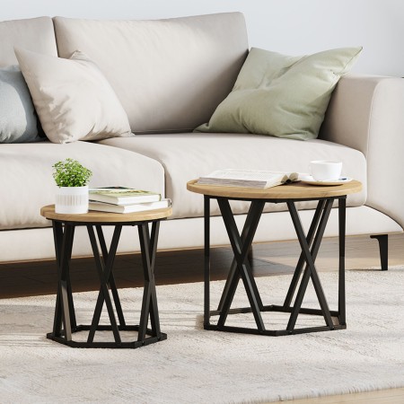 Mesas Laterales Anidadas 2 pcs de Madera de Roble Artisan de , Mesas de centro - Ref: Foro24-868248, Precio: 58,39 €, Descuen...